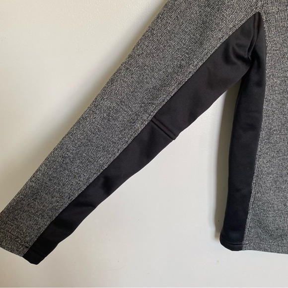 Spyder Sweater Mens Size Medium Pullover Half Zip Mock Neck Fleece Gray Black - Picture 6 of 10